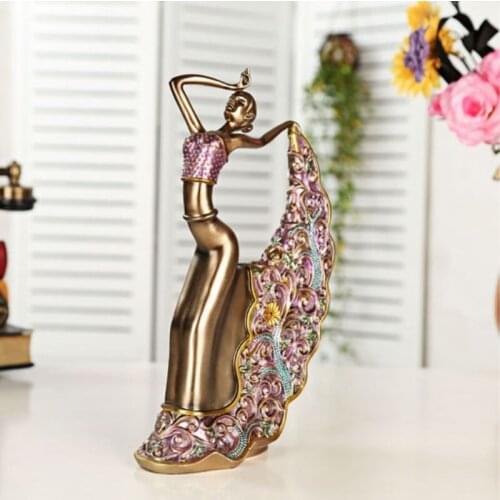 Elegant Home Decor Dancing Girl Figurines Craft Nordic Decoration Home Abstract Figures Wedding Decoration Gift
