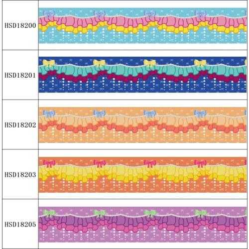 HSDRibbon free shipping 3" 75mm heat transfer printed hsd-design series Grosgrain Ribbon 50Yards/Roll
