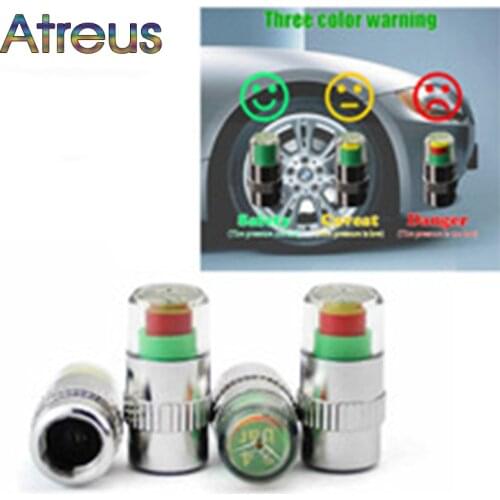 4X Tire Pressure Monitor Valve Stem Cap Indicator For Peugeot 206 207 407 508 2008 Volvo S60 XC90 V70 Lada Granta Vesta Kalina