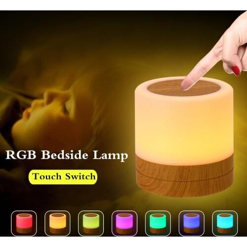 Induction Dimmer Intelligent Bedside Lamp USB Rechargeable Smart LED Touch Control Night Light Dimmable RGB With Hook Remote