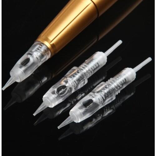 100pcs Cartridge Tattoo Needles Disposable Sterilized Permanent Makeup Cartridge Needles Tips For Eyebrow Lip Agulha Easy Click