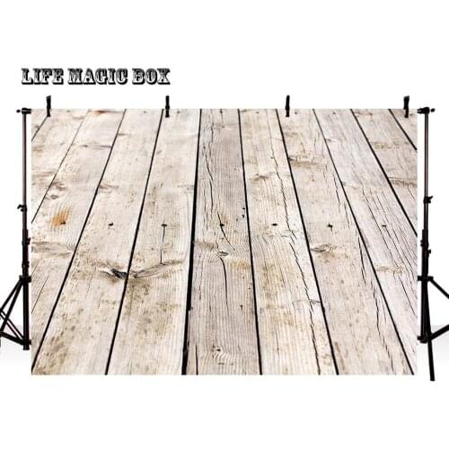 LIFE MAGIC BOX Grey Wooden Floor For Photo Blue Glitter Background Wood Wall Backdrop Floor-637
