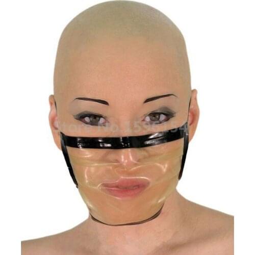 Fashion Transparent Sexy Rubber Mask 100% Natural Latex Fetish Mask Plus Size Hot Sale LM126