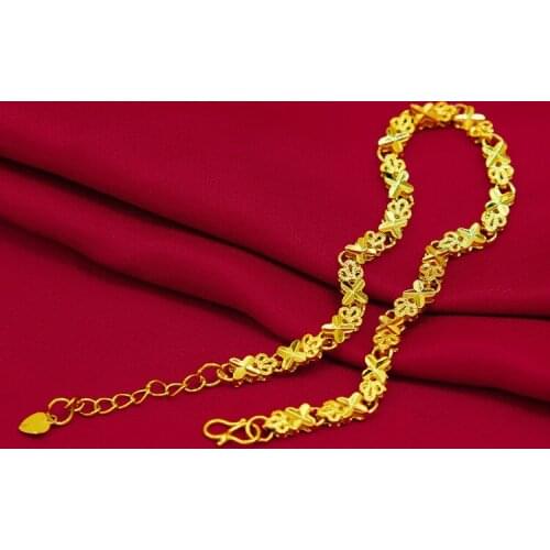 FASHION KOREAN 14K GOLD BRACELET WOMENS WEDDING ENGAGEMENT JEWELRY HEART SHAPE CHAIN BRACELETS GOLD JEWELRY BIRTHDAY GIFTS GIRL