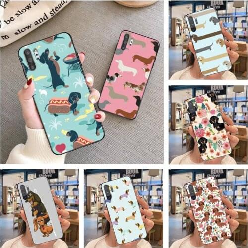 Cartoon Dachshund Sausage Dog Phone Case For Samsung Galaxy Note20 ultra 7 8 9 10 Plus lite Samsung M21 M31S M30S M51
