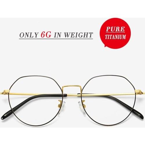 Pure Titanium frame prescription Glasses Men women anti blue light block ultra light computer game diopter myopia eyewear