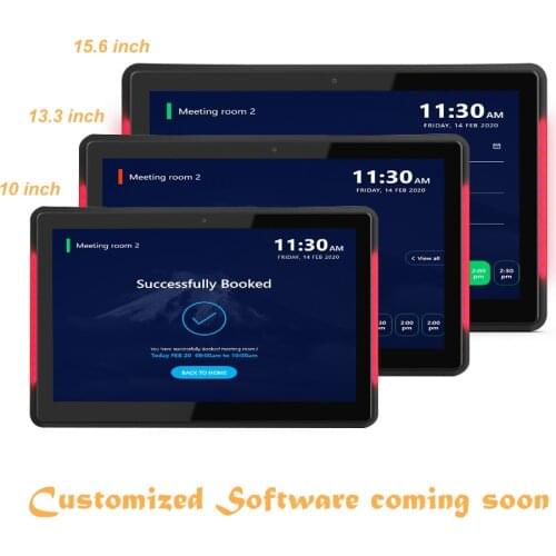 10.1 inch Android 8.1 PoE Wall mounted tablet pc with LED bars for conference meeting room schedule display open source, rooted