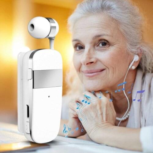 Collar Clip Earphone For Business In-ear Car Wireless Retractable Pull Cord Lavalier Intelligent Single-ear Bluetooth Headset