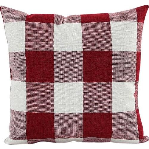 High Quality Classic Plaid 40x40cm Fashion Bedroom Geometric Flax Pillow Case Office Decorative Supplies Home Textile