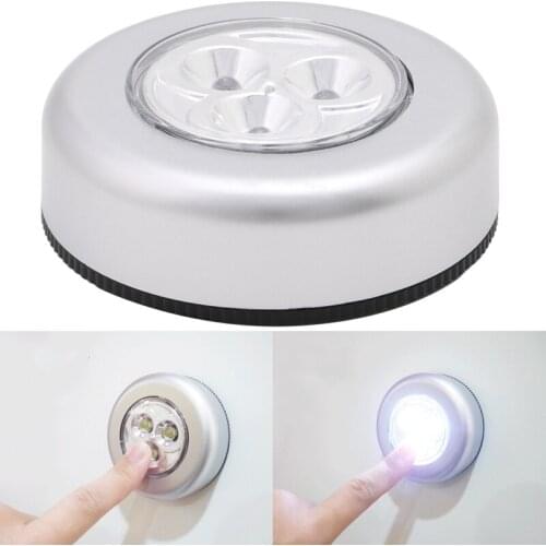 2021 New 3 LED Car Home Wall Camping Touch Push Lamp Battery Powered Night Light