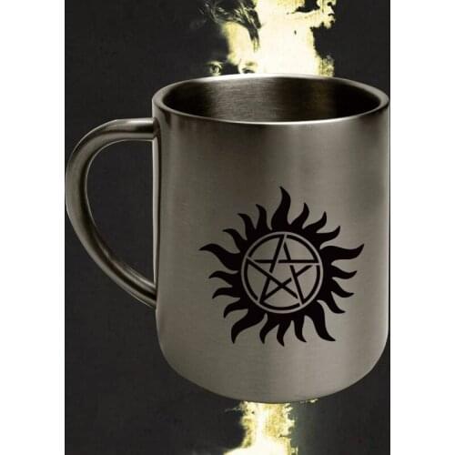 New Arrival Supernatural Logo 300ml Double Wall 304 Stainless Steel Cup Coffee Milk Tea Water Travel Mug for Outdoor Drinking