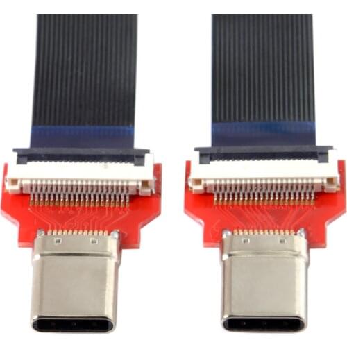20cm FPC Flat USB 3.1 Type-C USB-C Male to Male Data Cable for Macbook & Laptop & Phone & Drive