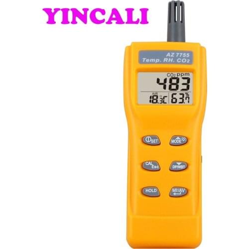 Handheld Carbon Dioxide Gas Detector AZ7755 3 in1 CO2 TEMP. RH DP WB Tester CO2 Gas Concentration Detector Monitor