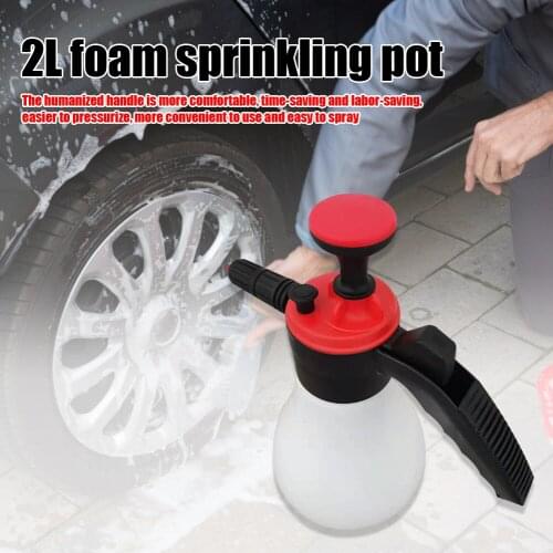 2L Hand-Held Car Wash Foam Sprayer Bottle Wwith Nozzle Portable Manual Pressurized For Window Watering Gardening Pesticides Can
