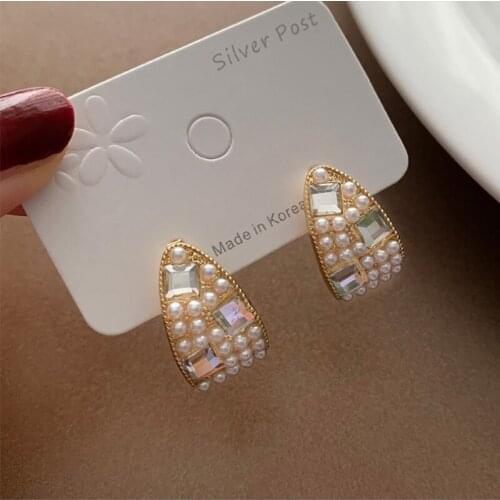 Crystal Water Drop Earrings Fashion temperament party Queens Earrings ladys Jewelry Inlaid Cubic Zircon CZ Earrings