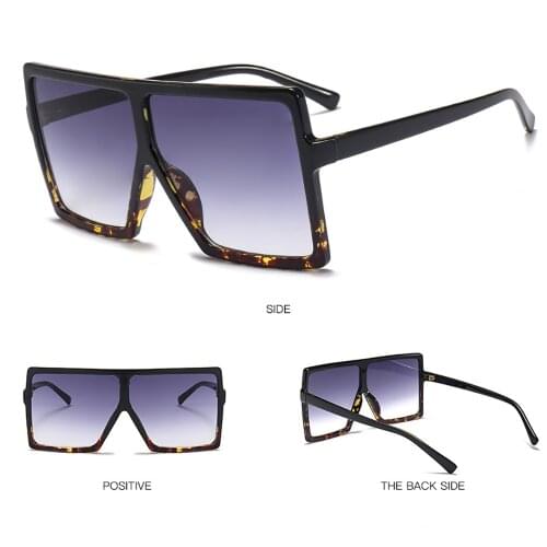 Vintage Square Large Frame Sunglasses Women Men UV400 Protection Fashion Glasses Travel Outdoor Eyewear