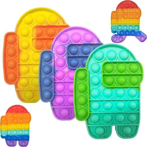 Among of Us Pop Fidget Reliver Stress Toys Amongus Push It Bubble Antistress Toys Adult Children Sensory Toy To Relieve Autism