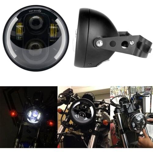 Universal 5 3/4 inch 5.75" Led Car Motorcycle Headlight H4 Phare Farol Moto Headlamp Head Light For indian scout Honda