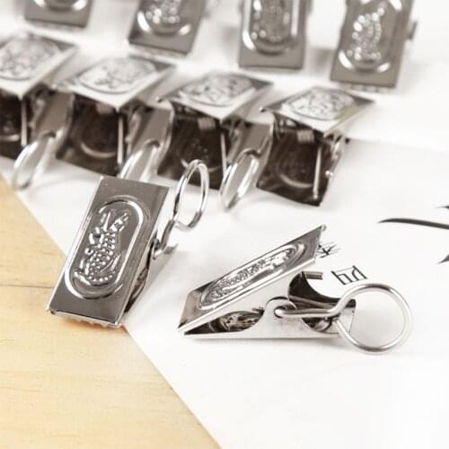 B0KB Stainless Steel Curtain Clips Metal Hanging Hooks for Curtain Photos Home Decoration Pack of 100