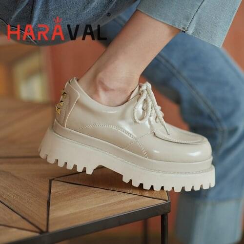 2021New Women Thick Heel Waterproof Platform Patent Leather Thick Bottom Lace up Round Toe Classics Casual Shoes Women E241L