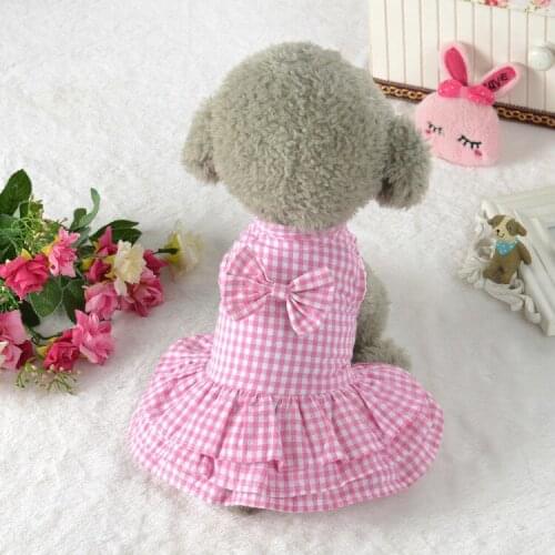 Dog Clothes Cat Dress Cloting Plaid Skirt Summer Pet Clothes Clothes Pet Spring clothes Puppy Kitten New Pet Supplies