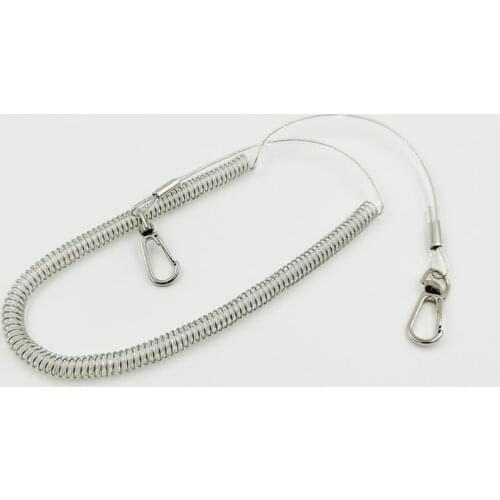 1PCS 3M Fishing Security Rope Fishing Tackle Accessories Fishing Coiled Lanyard Safety Rope Set Wire Steel Inside Attached Tool