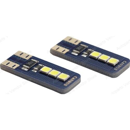 10Pcs White T10 W5W 3030 6SMD LED Canbus Error Free Car Bulbs 168 194 2825 Clearance Lamps License Plate Reading Lights 12V