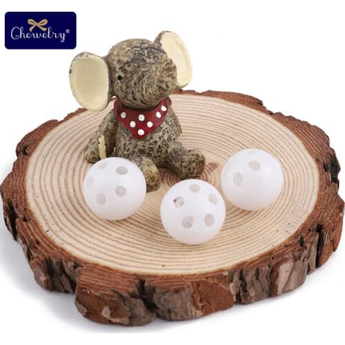 10pcs 24mm Squeaker Plastic Rattle Bell Balls Baby Toys DIY Rattle Beads Noise Maker Baby Nursing Bracelets Necklace Kids Goods