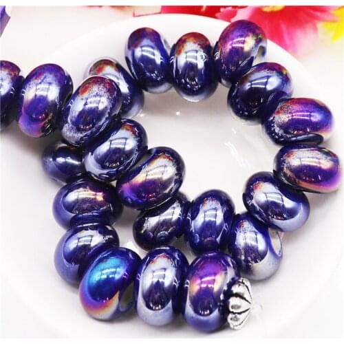 10Pcs New Handmade Color Vintage China Ceramic Large Hole Porcelain Beads Spacer Fit Bracelet Jewelry Beads Findings Accessories