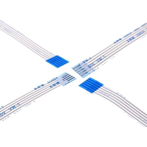 100 pcs Flexible Flat Cable FFC 5 PIN 1.25 mm pitch 500 mm Length Reverse Contact Opposite Sides Type B
