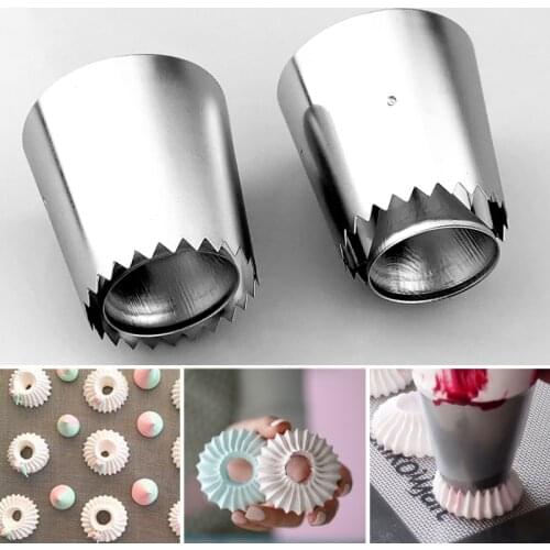 2 Sizes DIY Nozzle Stainless Steel Dessert Cake Decorating Tips Kitchen Accessories Cookie Bis Icing Piping Cream Pastry Bag