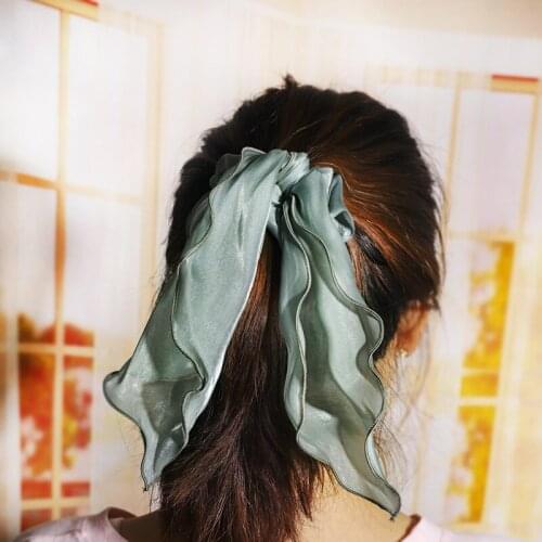 2019 Fashion Silk Scrunchie For Girls Women Hair Bow Hair Bands Gumki Do Wlosow Haar Accessoires Haarband Hair Scrunchies