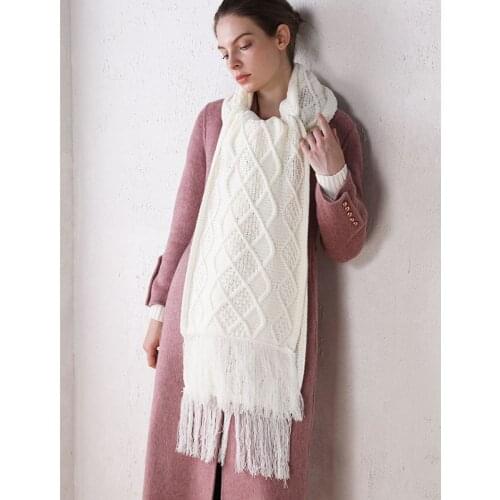 2020 New Thermal Scarf. Womens Autumn and Winter Knitted Twisted Scarf. Cashmere Fashion Tassel Scarf