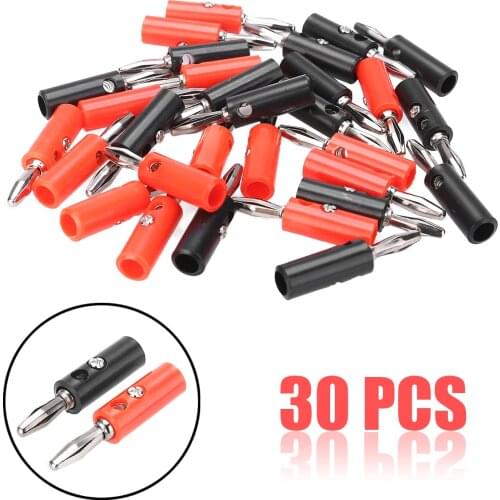 30pcs/pack Newest Audio Speaker Screw Banana Plug Connector 4mm Durable Audio Speakers Wire Cable Banana Plugs Connecter Adapter