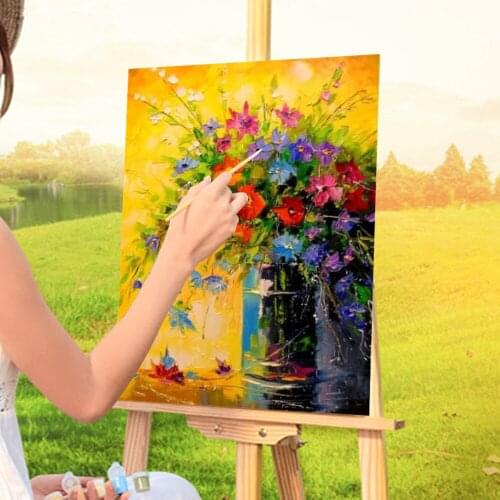 Abstract Blue Orange Flower DIY Paint By Numbers Package Oil Paints 40*50 Canvas Pictures New Design Crafts For Adults Art