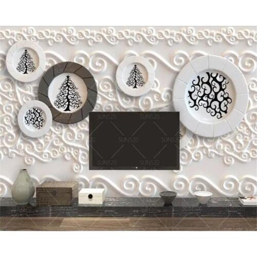 Beibehang papel de parede Art carving porcelain plate embossed home decoration bedroom background mural wallpaper for walls 3 d