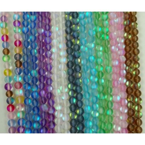 Free Shipping 6mm Dull Polish Moon Stone Beads Round Matte Flash Stone Beads DIY Bracelet Jewelry Making Moonstone Bead 15