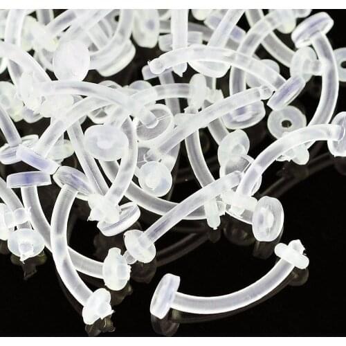 Bio Flexible Eyebrow Curve Eyebrow Ring Clear 14G 16 Gauge Belly Bar Body Piercing Jewelry For Women Popular Hide Retainers