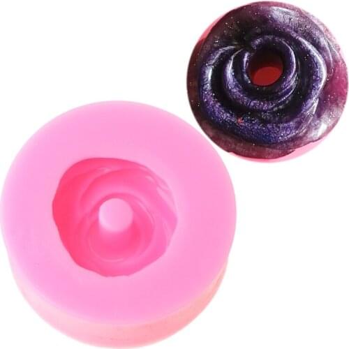 Shiny Handmade Epoxy Resin Mold Rose Flower Straws Topper Casting Silicone Mould F3MF