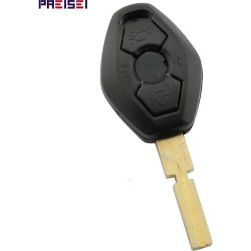 PREISEI 3 Buttons Replacements Car Remote Key Case For BMW KEY replace Fobs HU58 Blade