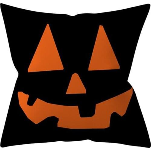 Witch Pumpkin Pillow Cover Cushion Happy Halloween Party Sofa Halloween Decoration For Family Birthday Gift