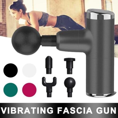 Mini Electric Massage Gun Deep Muscle Fascial Body Massager Gun Exercising Relaxation Slimming Shaping Pain Relief With 4 Heads