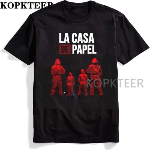 New La Casa De Papel Horror Movie Tshirts Men Causal 100% Cotton Money Heist Summer Short Sleeve T-shirts Male Cool Top 2020