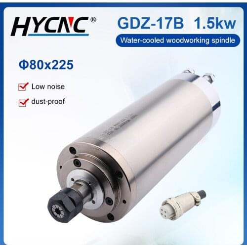 GDZ-17B woodworking spindle 1.5KW ER16 diameter 80 high-speed water-cooled spindle motor for cnc milling machine engraving