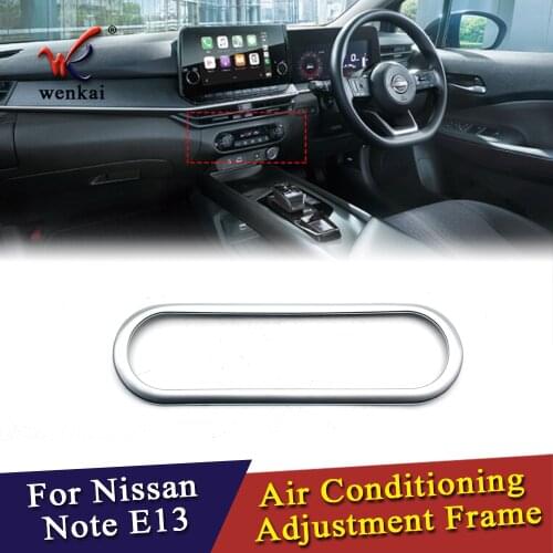 For Nissan Note 2021 E13 ABS Chrome Matte Central Console Air Conditioning Adjusting Box Car Accessories