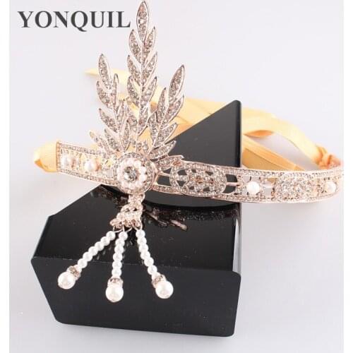 Artistic The Great Hair Accessories Crystals Pearl Tassels Party Supplies Hair Jewelry Wedding Tiaras and Crowns Party Hats