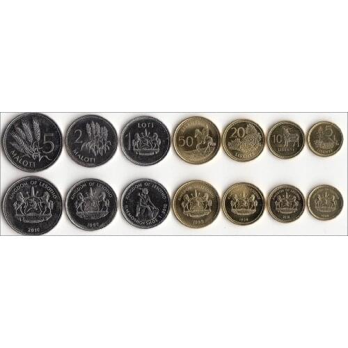 Lesotho 7 Pieces Set Coins Africa New Original Coin Unc Collectible Edition Real Rare Commemorative