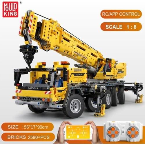 Mould King 13107 Electric Series Motor Power Mobile Crane Mk II Model Kits Model Building Blocks Bricks 42009 Toys gifts
