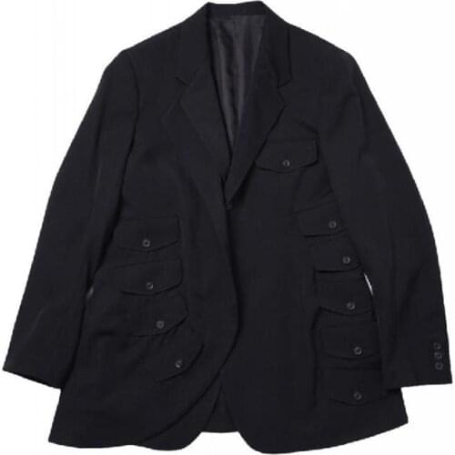 S-6XL HOT 2019 Autumn Mens New Fashion Personalized Large size customization Multi-pocket multi-layer loose catwalk suit