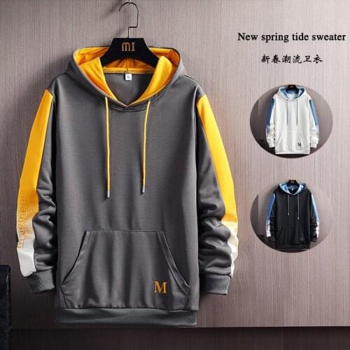 Sweater mens hooded 2021 autumn spring and autumn Korean style trend ins Hong Kong style loose wild fried street couple jacket